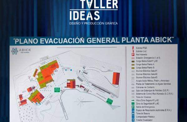 Plano de evacuación en planta industrial